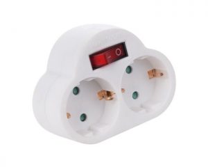 Afbeelding Stopcontact duo wit – met schakelaar