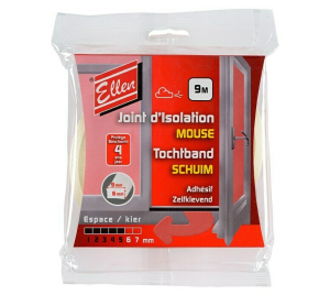 Afbeelding Tochtband I-profiel schuim 1 tot 5 mm-wit 9 meter